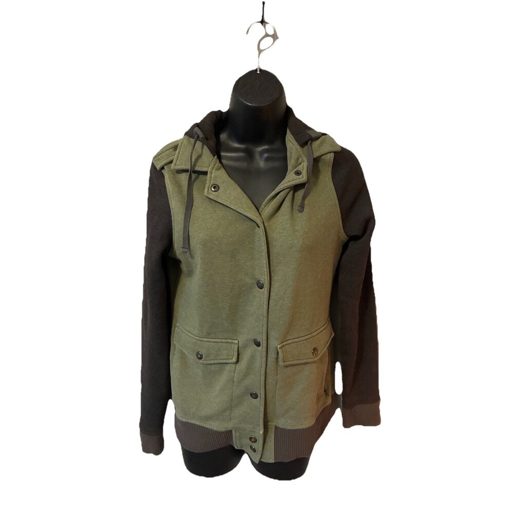 REI Hoodie Jacket Women’s Size XS Green Snap Front